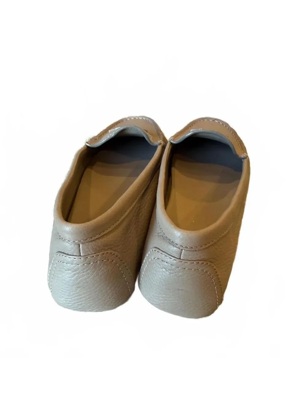 Tory Burch Lowell Tumbled Leather Drivers Loafers Tan Size 8.5